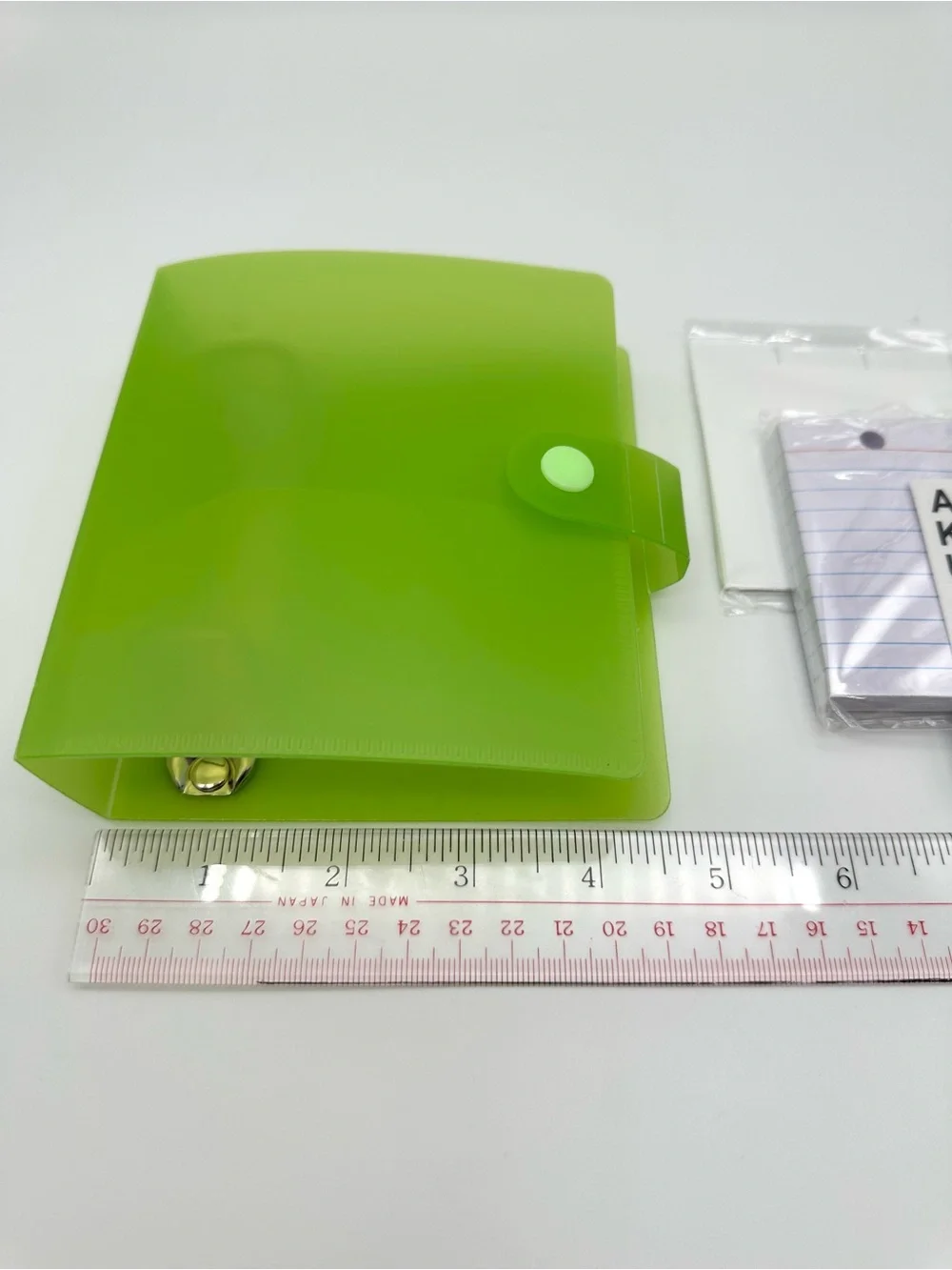 NWT Mini Index Card Organizer Set Lime Green Binder Wallet Dividers & Stickers